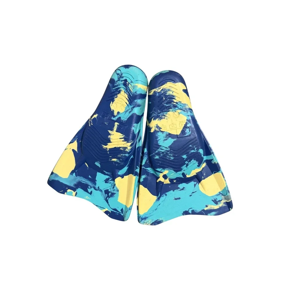 Speedo Kid Swim Fin Blue Marble Small 9-10 Pool Beach Boy Girl Lessons